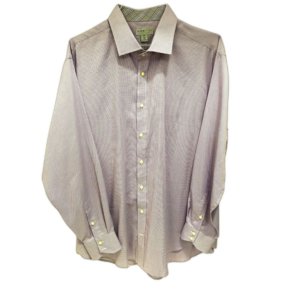 Jack Stone by Thomas Dean Lilac and White Checked Button Down Shirt - Size XXL